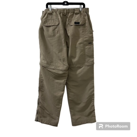 Eddie Bauer Mens Khaki Nylon Belted Convertible Sport Hiking Outdoor Pants Sz 34 - Picture 2 of 12
